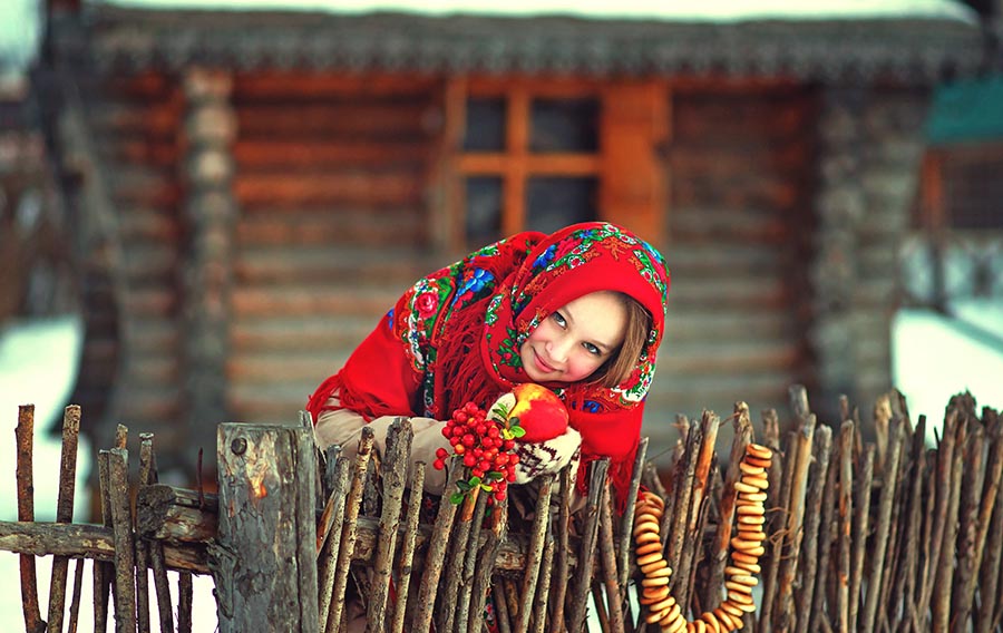 Sexy girl Women in Slavic costumes in Nukualofa